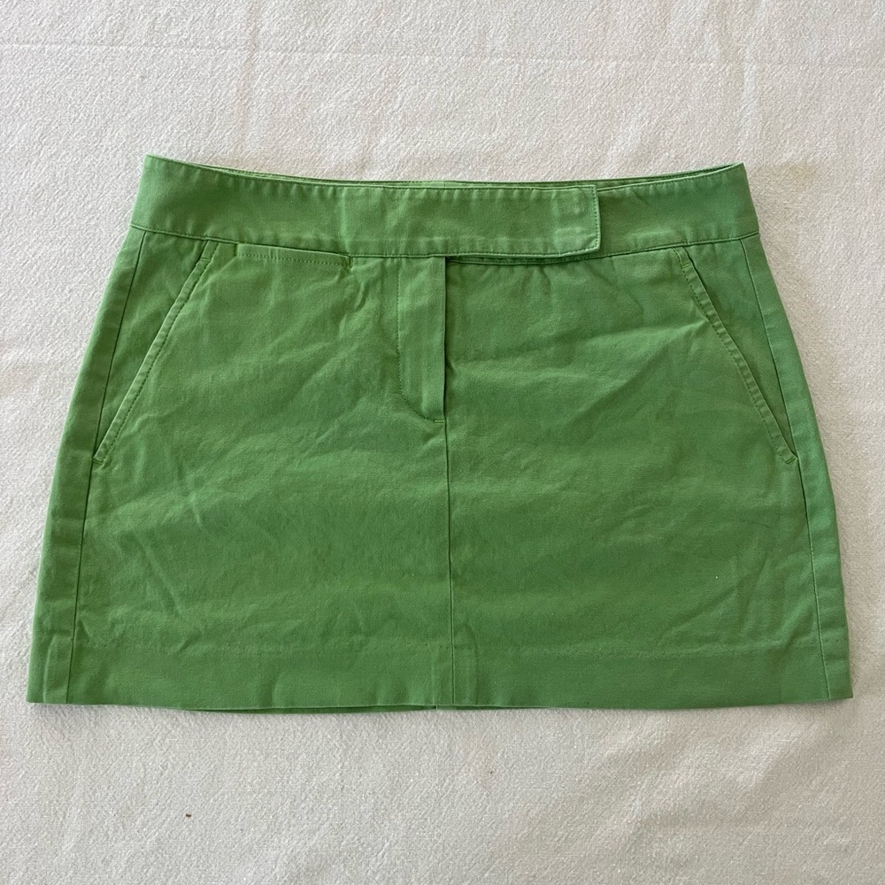 Theory Vintage Y2K Green Mini Skirt Made in USA size 4